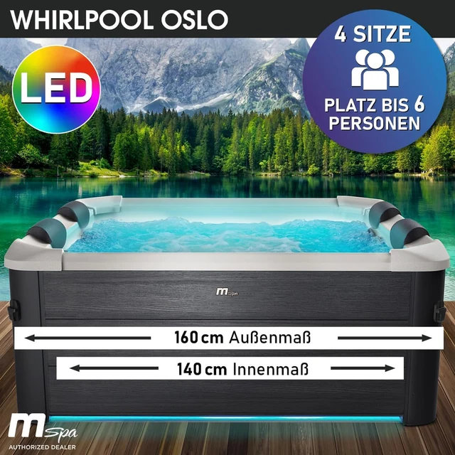 Hauptansicht BRAST MSpa Oslo 6, 6 Personen, feste Außenwand, 120 Düsen und LED