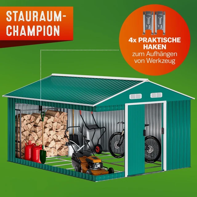 Hauptansicht GARDEBRUK XXXL 8 m², 8 m² / 15 m³, Fundament und Schiebetür