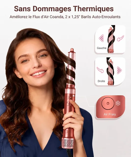 Hauptansicht von HITTIONA Air Styler · Warmluftbürste 6-in-1 Himbeerrot