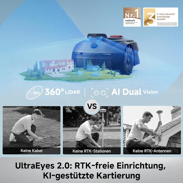 Hauptansicht MOVA ViAX 500, bis 600 m², 360°-LiDAR und Dual-KI-Vision